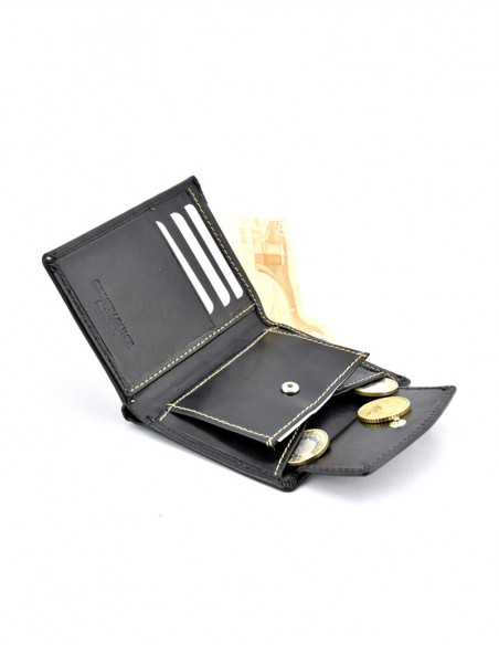 Cartera con Monedero Cosido Lateral