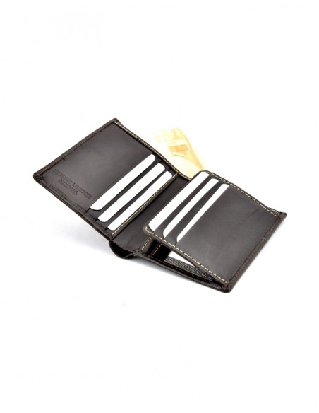 Billetero con Extra para tarjetas cosido lateral