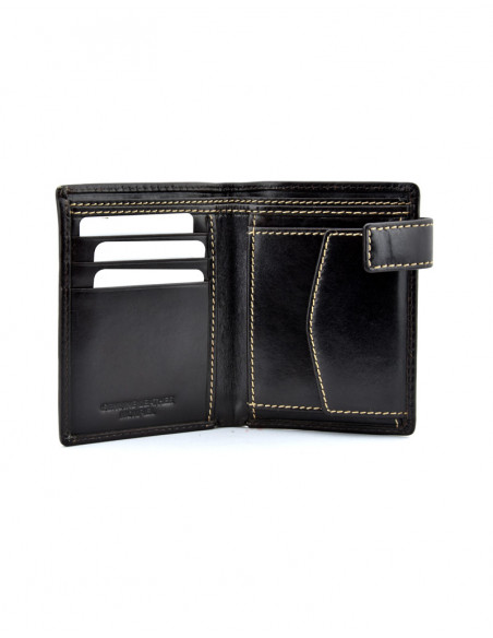 Cartera con broche y monedero cosido lateral