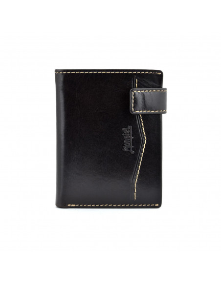 Cartera con broche y monedero cosido lateral