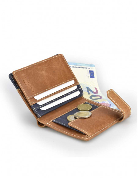 Billetero con Broche y Monedero Lateral Entramado