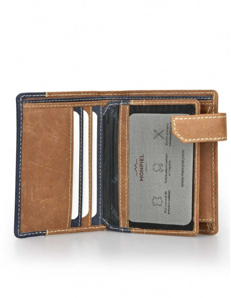 Billetero con Broche y Monedero Lateral Entramado