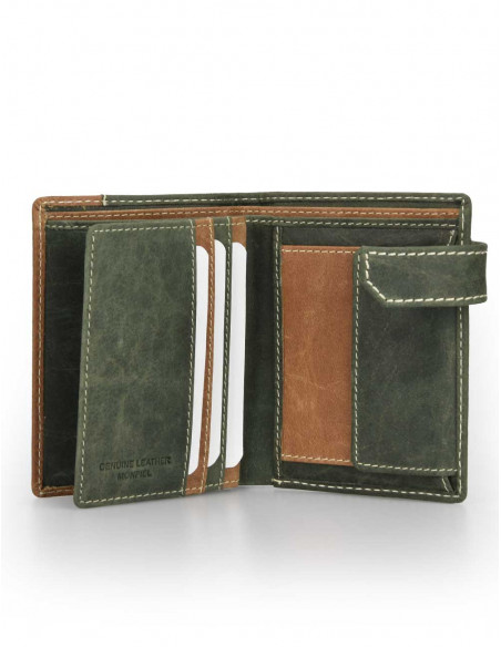 Billetero con Broche y Monedero Lateral Entramado