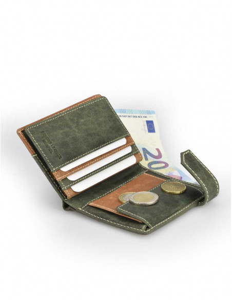 Billetero con Broche y Monedero Lateral Entramado