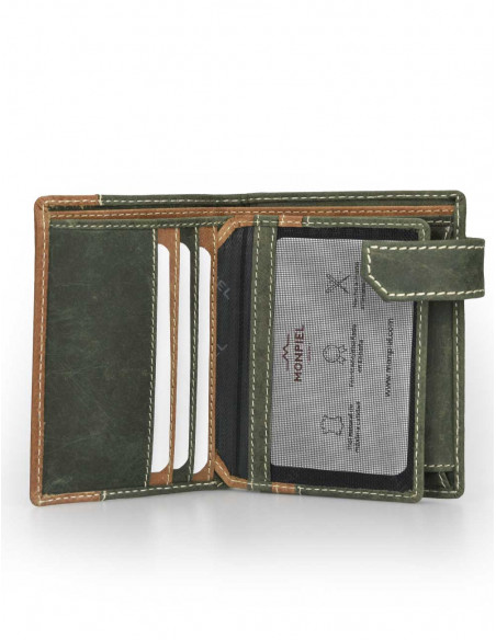 Billetero con Broche y Monedero Lateral Entramado