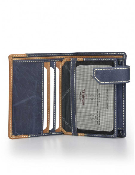 Billetero con Broche y Monedero Lateral Entramado