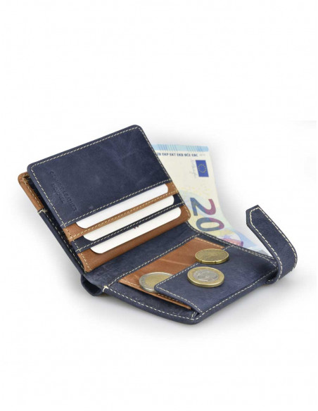 Billetero con Broche y Monedero Lateral Entramado