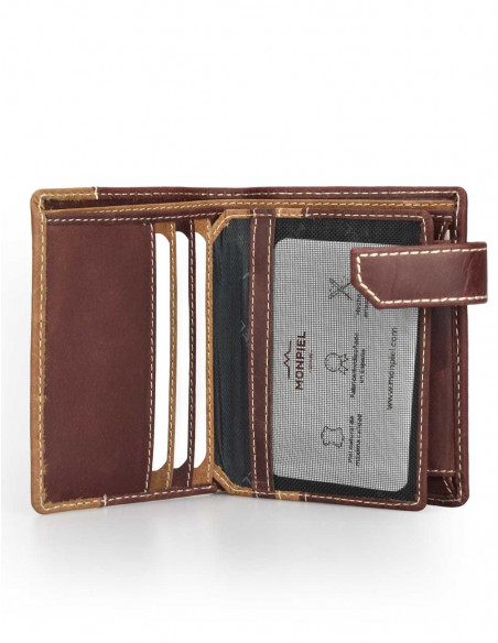 Billetero con Broche y Monedero Lateral Entramado
