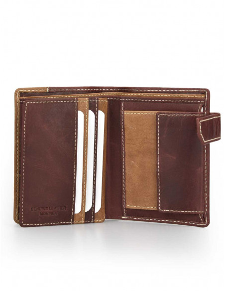 Billetero con Broche y Monedero Lateral Entramado