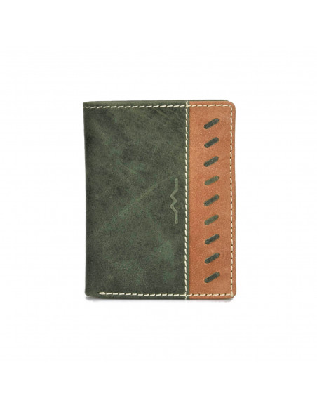 Billetero con Broche Interior y Monedero Lateral Entramado