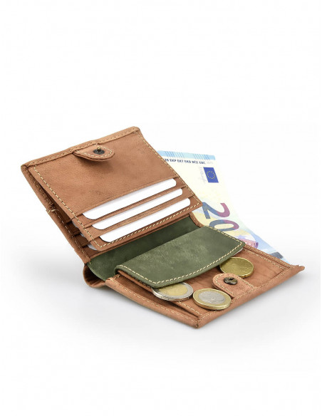 Cartera con Broche dentro y Monedero Sendero