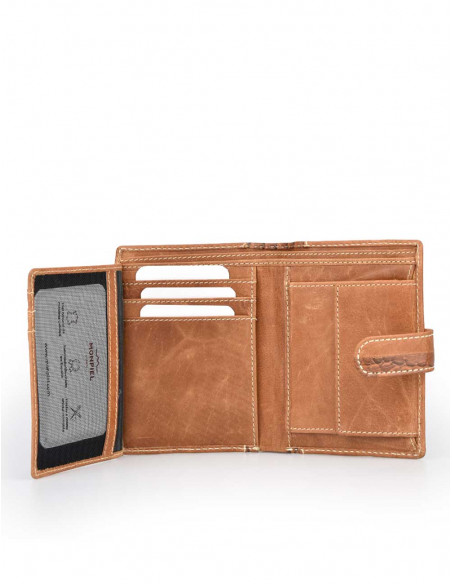 Cartera con Broche y Monedero combinada en COCO