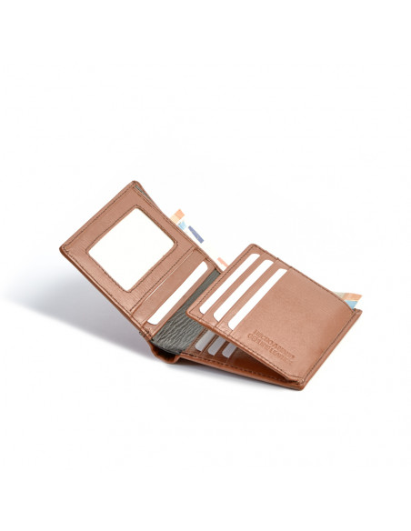 Billetero sencillo de piel tramada