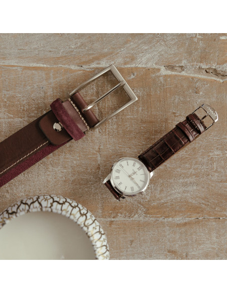 Cinturón en vaquetilla con Mix serraje