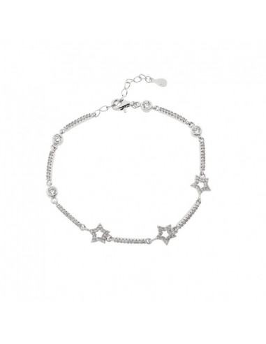 Pulsera Plata Circonitas y Estrellas