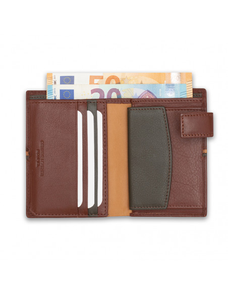 Billetero con Broche y Monedero Dentro Rayas a Color