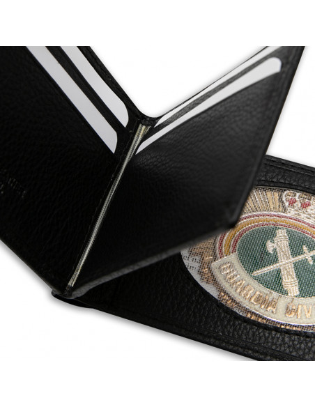 Cartera Portaplaca Piel Negra