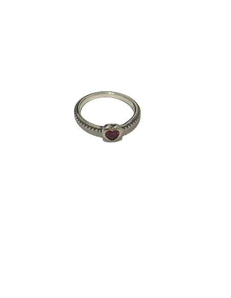 Anillo plata corazón piedra