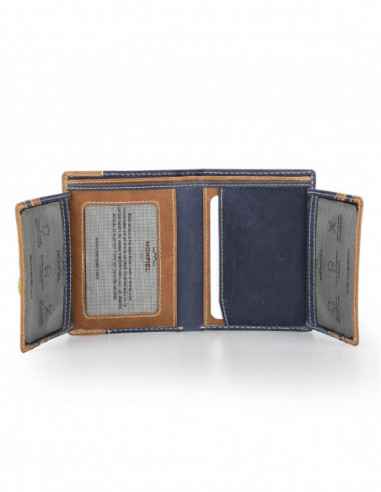Billetero Simple Lateral Entramado - Marino