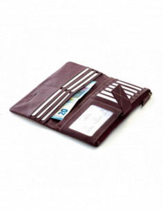 Cartera Broche Y Monedero/Cremallera XL Lisa - Burdeos 2